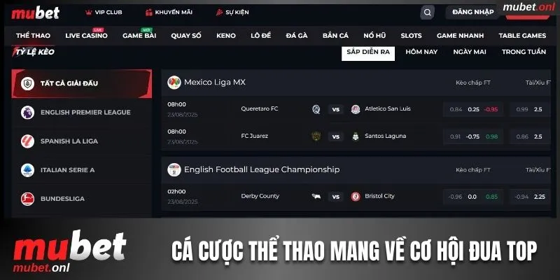 Cá cược Thể thao mang về cơ hội đua top nhận thưởng cho hội viên