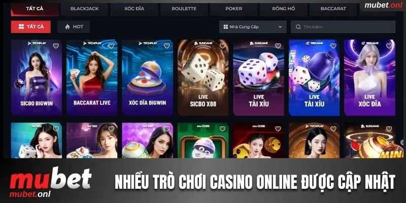 Hàng loạt trò chơi casino được cập nhật để hội viên trải nghiệm