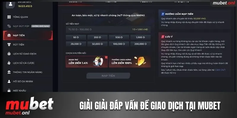 Mubet cam kết xử lý giao dịch minh bạch, an toàn tuyệt đối