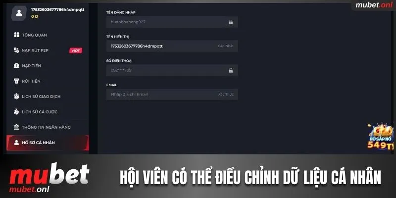 Người dùng có thể điều chỉnh dữ liệu cá nhân đơn giản