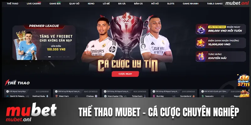 Thể thao Mubet - nền tảng cá cược hiện đại và chuyên nghiệp